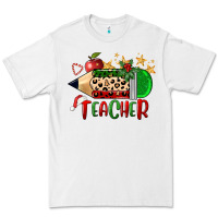 White Christmas Teacher Pencil Premium Tee - FaDigitalArtStudio