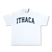 White ithaca new york ny vintage sports design navy design t shirt Urban Heavy Tee - linhVisuals