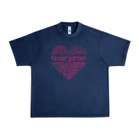 Navy cute love heart kindergarten teacher valentines day womens Urban Heavy Tee - linhVisuals