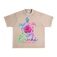 French Oak kauai hawaii vacation 2022 sea turtle flower tropical t shirt Urban Heavy Tee - linhVisuals