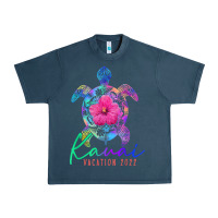 Midnight Navy kauai hawaii vacation 2022 sea turtle flower tropical t shirt Urban Heavy Tee - linhVisuals