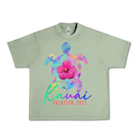 Kauai Hawaii Vacation 2022 Sea Turtle Flower Tropical T Shirt Urban Heavy Tee | Teevron