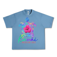 Pebble Blue kauai hawaii vacation 2022 sea turtle flower tropical t shirt Urban Heavy Tee - linhVisuals