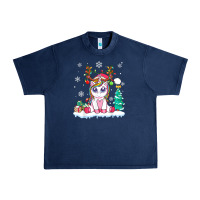 Navy cute unicorn christmas shirt kid girls women deer santa xmas 1 Urban Heavy Tee - linhVisuals