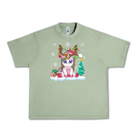 Oil Green cute unicorn christmas shirt kid girls women deer santa xmas 1 Urban Heavy Tee - linhVisuals