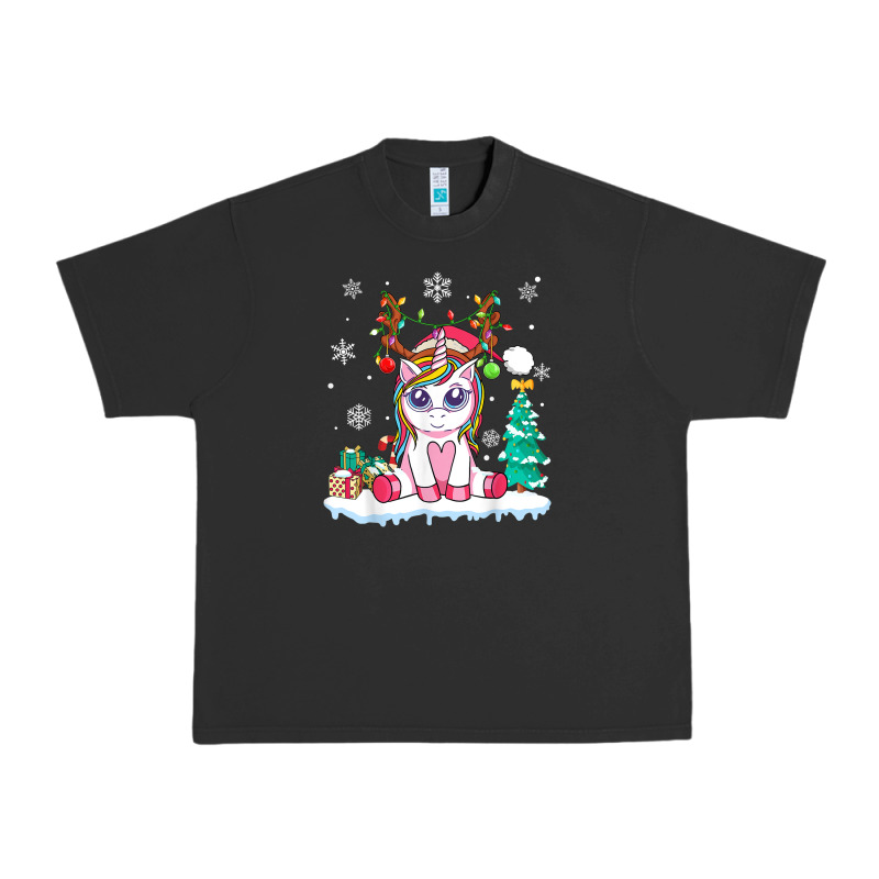 Cute Unicorn Christmas Shirt Kid Girls Women Deer Santa Xmas 1 Urban Heavy Tee by linhVisuals | Teevron