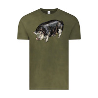 Vintage Olive poland china pig Vintage Tee - LillyAllenDesigns