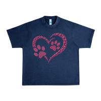 Navy funny valentine day gift t  shirt paw print heart dog cat owner lover Urban Heavy Tee - linhVisuals