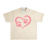 Sandshell funny valentine day gift t  shirt paw print heart dog cat owner lover Urban Heavy Tee - linhVisuals