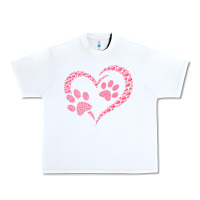 White funny valentine day gift t  shirt paw print heart dog cat owner lover Urban Heavy Tee - linhVisuals