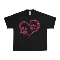 Black funny valentine day gift t  shirt paw print heart dog cat owner lover Urban Heavy Tee - linhVisuals