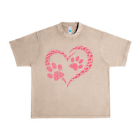 French Oak funny valentine day gift t  shirt paw print heart dog cat owner lover Urban Heavy Tee - linhVisuals