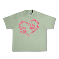 Oil Green funny valentine day gift t  shirt paw print heart dog cat owner lover Urban Heavy Tee - linhVisuals