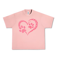 Salmon funny valentine day gift t  shirt paw print heart dog cat owner lover Urban Heavy Tee - linhVisuals