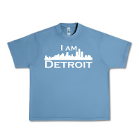 Pebble Blue I Am Detroit Urban Heavy Tee - linhVisuals