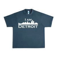 Midnight Navy I Am Detroit Urban Heavy Tee - linhVisuals