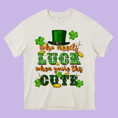 Who Needs Luck When Youre This Cute St Patricks Heavy Core Tee Designed By Fadigitalartstudio