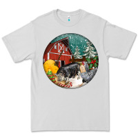 Dove Grey Christmas On The Farm Premium Tee - FaDigitalArtStudio
