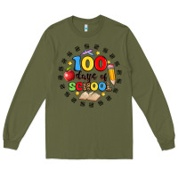 Army Green 100 days of school Long Sleeve Tee - Artiststas