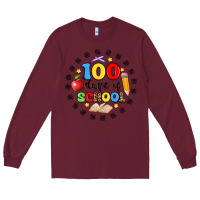 Burgundy 100 days of school Long Sleeve Tee - Artiststas
