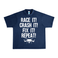 Navy funny drone racing design men women drone pilot rc racers Urban Heavy Tee - linhVisuals