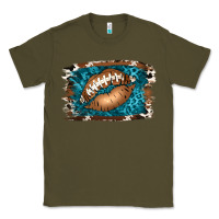 Army Green Football Lips Classic Tee - Jasminsmagicworld