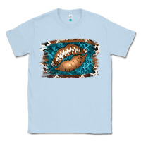 Dusty Blue Football Lips Classic Tee - Jasminsmagicworld