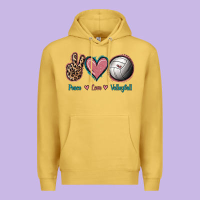 Peace Love Volleyball Premium Hoodie Designed By Jasminsmagicworld