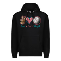 Black Peace Love Volleyball Premium Hoodie - Jasminsmagicworld
