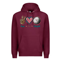 Burgundy Peace Love Volleyball Premium Hoodie - Jasminsmagicworld