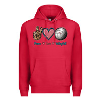 Cardinal Peace Love Volleyball Premium Hoodie - Jasminsmagicworld