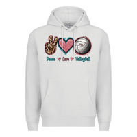 Dove Grey Peace Love Volleyball Premium Hoodie - Jasminsmagicworld
