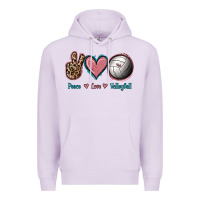 Lilac Peace Love Volleyball Premium Hoodie - Jasminsmagicworld
