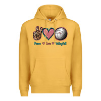 Mustard Peace Love Volleyball Premium Hoodie - Jasminsmagicworld