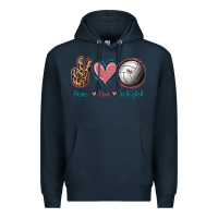 Navy Peace Love Volleyball Premium Hoodie - Jasminsmagicworld