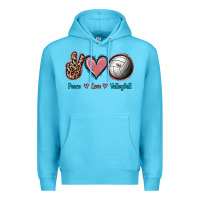Ocean Blue Peace Love Volleyball Premium Hoodie - Jasminsmagicworld
