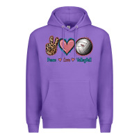 Purple Peace Love Volleyball Premium Hoodie - Jasminsmagicworld