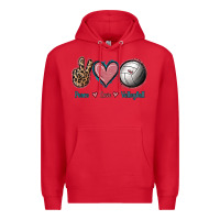 Red Peace Love Volleyball Premium Hoodie - Jasminsmagicworld