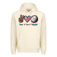 Sandshell Peace Love Volleyball Premium Hoodie - Jasminsmagicworld