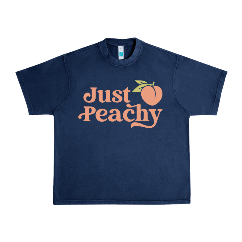 Just Peachy Retro 70s Georgia Peaches Summer Fruit Urban Heavy Tee by linhVisuals | Teevron