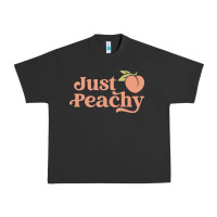 Pigment Black just peachy retro 70s georgia peaches summer fruit Urban Heavy Tee - linhVisuals
