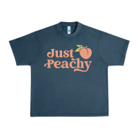 Midnight Navy just peachy retro 70s georgia peaches summer fruit Urban Heavy Tee - linhVisuals