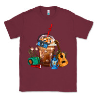 Burgundy Camping Frappe Coffee Classic Tee - FaDigitalArtStudio