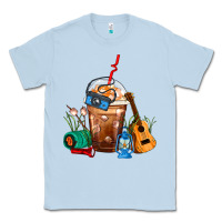 Dusty Blue Camping Frappe Coffee Classic Tee - FaDigitalArtStudio