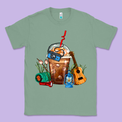 Camping Frappe Coffee Classic Tee Designed By Fadigitalartstudio