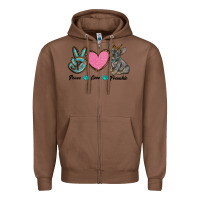 Chestnut peace love frenchie Zipper Hoodie - RanaPortraitStore