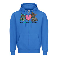 True Royal peace love frenchie Zipper Hoodie - RanaPortraitStore