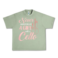 Oil Green never underestimate a girl with a cello Urban Heavy Tee - linhVisuals