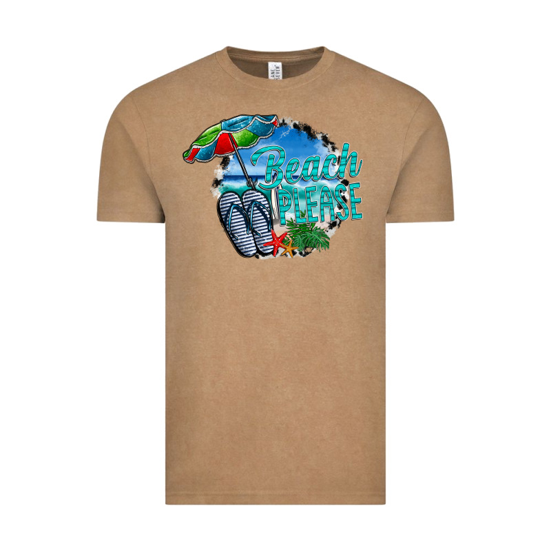Beach Please Vintage Tee by CowhideDigitalArt | Teevron