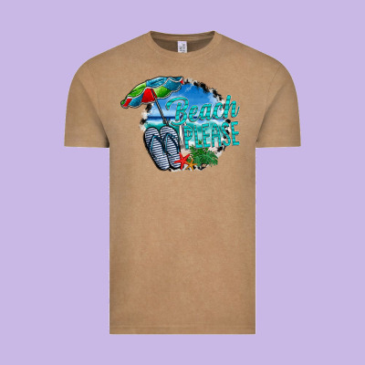 Beach Please Vintage Tee Designed By Cowhidedigitalart